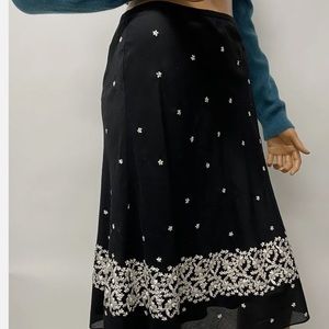 Appraisal Ramie/Rayon Tea Party Embroidered A-Line Black And White Polka Dots